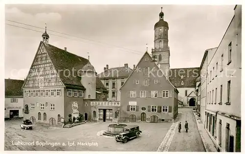 AK / Ansichtskarte Bopfingen_Ipf Marktplatz Kirche Luftkurort Bopfingen Ipf