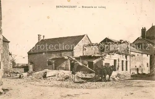 AK / Ansichtskarte Bergnicourt Brasserie en ruines Grande Guerre Truemmer 1. Weltkrieg Bergnicourt