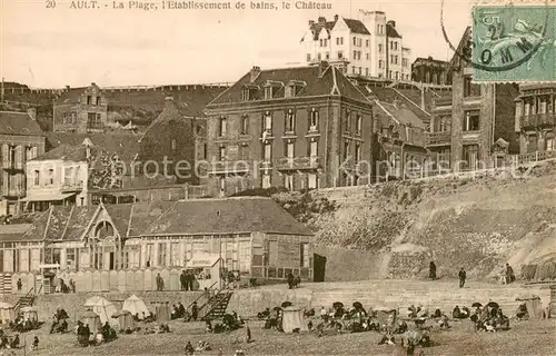 AK / Ansichtskarte Ault_Somme Plage Etablissement de bains et le chateau Ault_Somme