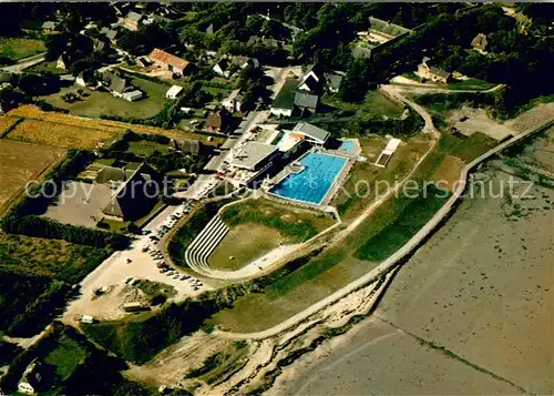 AK / Ansichtskarte Keitum_Sylt Fliegeraufnahme mit Meerwasserschwimmbad Keitum Sylt