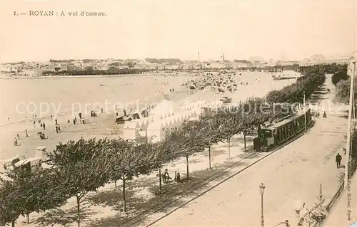 AK / Ansichtskarte Royan_Charente Maritime A vol d oiseau Chemin de fer Plage Royan Charente Maritime