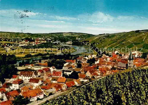 AK / Ansichtskarte Randersacker Panorama mit Main und Weinbergen Randersacker