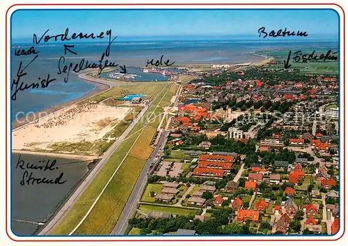 AK / Ansichtskarte Norden_Norddeich_Ostfriesland Nordseebad Fliegeraufnahme Norden_Norddeich