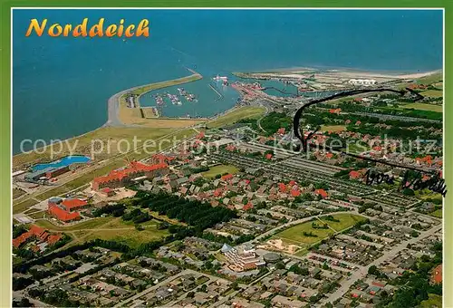 AK / Ansichtskarte Norddeich_Ostfriesland Nordseebad Fliegeraufnahme Norddeich_Ostfriesland