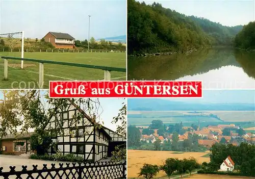 Guentersen Sportplatz Seepanorama Fachwerkhaus Panorama Guentersen