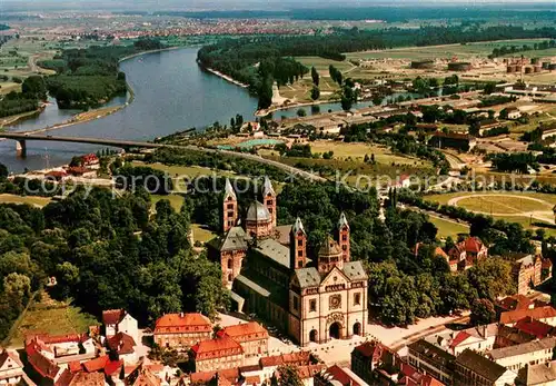 AK / Ansichtskarte Speyer_Rhein Kaiserdom Weltkulturdenkmal Fliegeraufnahme Speyer Rhein