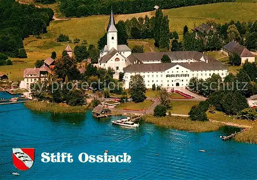 AK / Ansichtskarte Ossiachersee Stift Ossiach ehem Benediktinerstift Fliegeraufnahme Ossiachersee