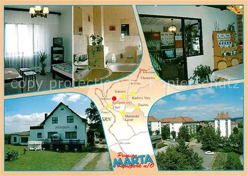 AK / Ansichtskarte Kynsperk_nad_Ohri Pension Marta Zimmer Bad Gaststube Kynsperk_nad_Ohri