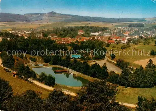 AK / Ansichtskarte Gersfeld_Rhoen im Naturpark Rhoen Fliegeraufnahme Gersfeld Rhoen