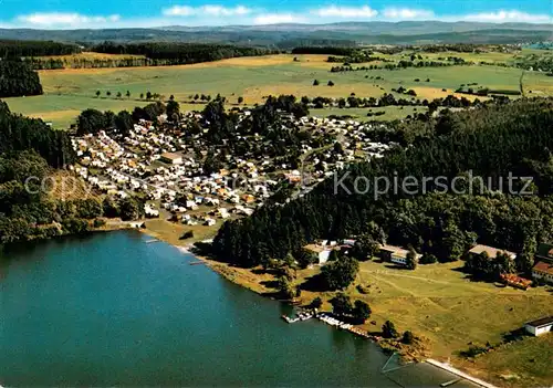 AK / Ansichtskarte Heisterberg_Dillkreis Campingplatz Heisterberger Weiher Naturschwimmbad Fliegeraufnahme Heisterberg_Dillkreis