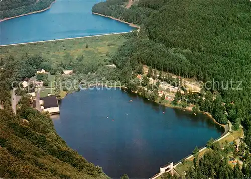 AK / Ansichtskarte Osterode_Harz Campingplatz Untere Soesetalsperre Fliegeraufnahme Osterode_Harz