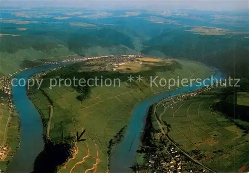 AK / Ansichtskarte Zell_Mosel Moselschleife mit Marienburg Fliegeraufnahme Zell_Mosel