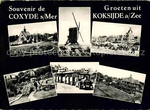 AK / Ansichtskarte Koksijde Orts und Teilansichten mit Kirche und Windmuehle Koksijde