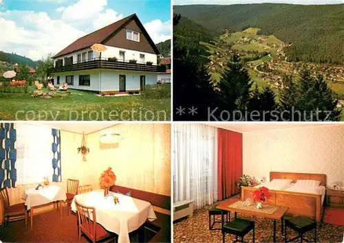 AK / Ansichtskarte Baiersbronn_Schwarzwald Haus Renate Gaststube Zimmer Panorama Baiersbronn Schwarzwald