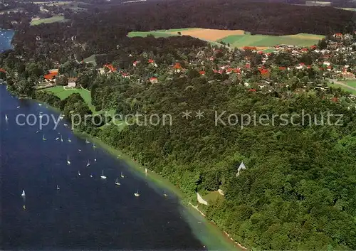 AK / Ansichtskarte Berg_Starnberg Fliegeraufnahme mit Schloss Bergund Votivkapelle Berg_Starnberg