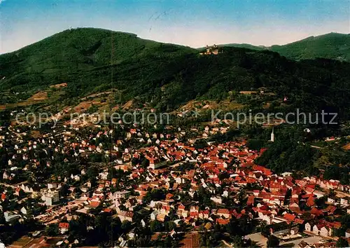 AK / Ansichtskarte Auerbach_Bergstrasse Fliegeraufnahme mit Melibokus und Auerbacher Schloss Auerbach_Bergstrasse