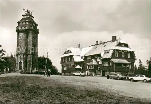 AK / Ansichtskarte Wildenthal_Eibenstock Aussichtsturm und Berghotel auf dem Auersberg Wildenthal_Eibenstock