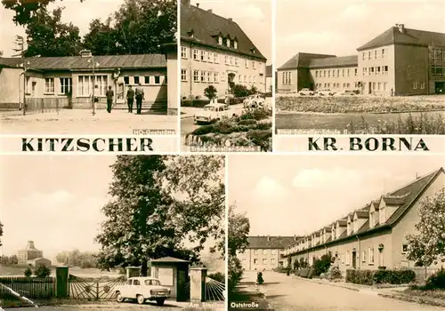 AK / Ansichtskarte Kitzscher HO Gaststaette Ernst Schneller Schule Stadion Oststrasse 