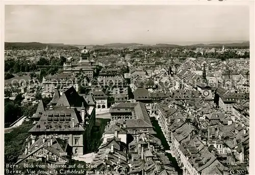 AK / Ansichtskarte Bern_BE Panorama Blick vom Muenster auf die Stadt Bern_BE