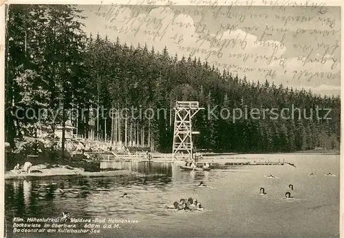 AK / Ansichtskarte Hahnenklee Bockswiese_Harz Waldsee Bad Badeanstalt am Kuttelbacher See Hahnenklee Bockswiese