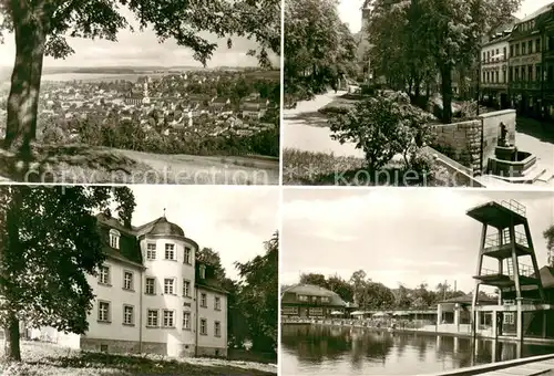 AK / Ansichtskarte Markneukirchen Panorama Ernst ThaelmannPlatz Musikinstrumenten Museum Schwimmbad Markneukirchen