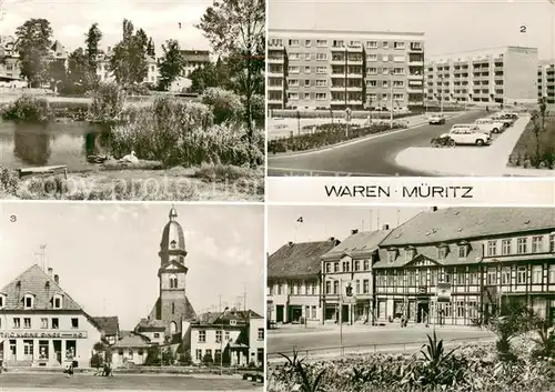 AK / Ansichtskarte Waren_Mueritz Altstadt Hans Beimler Strasse Marienkirche 14. Jhdt. Markt Waren Mueritz