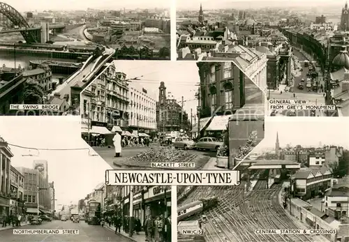 Newcastle_upon_Tyne Swing Bridge Blacket Street Northumberland Street Central Station and Crossings 