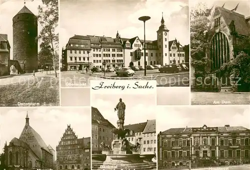 Freiberg_Sachsen Donatsturm Obermarkt Dom Museum Denkmal Hauptpost Freiberg Sachsen