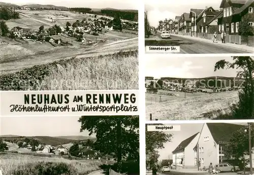 Neuhaus_Rennweg Panorama Hoehenluftkurort und Wintersportplatz Sonneberger Strasse Hauptpost Neuhaus Rennweg