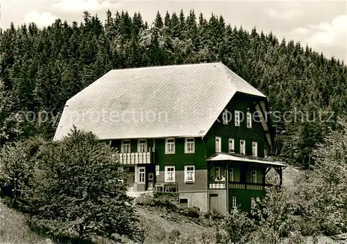 AK / Ansichtskarte Hornberg_Schwarzwald Hoehengasthaus Schoene Aussicht mit Karlstein Hornberg Schwarzwald