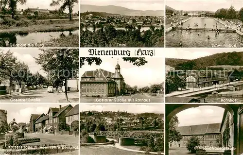 Vienenburg Blick auf die Burg Schwimmbad Strassenpartien Rathaus Bahnhof Heimkehrerdenkmal Landfrauenschule Vienenburg