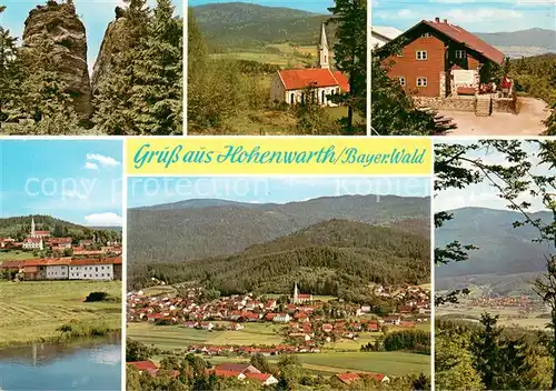 Hohenwarth_Koetzting Panorama Bayerischer Wald Felsformationen Kirche Gasthaus Hohenwarth Koetzting