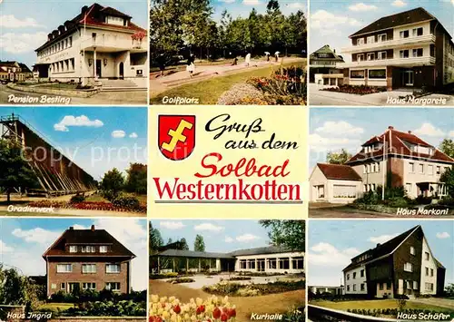 Bad_Westernkotten Kurhaeuser Pensionen Gradierwerk Kurhalle Minigolfplatz Bad_Westernkotten