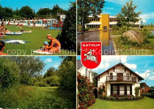 AK / Ansichtskarte Satrup Freibad Schule Satrupholmer Moor Wohnhaus Satrup