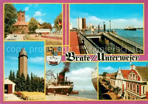 AK / Ansichtskarte Brake_Unterweser Ortsansichten Hafen Aussichtsturm Brake Unterweser