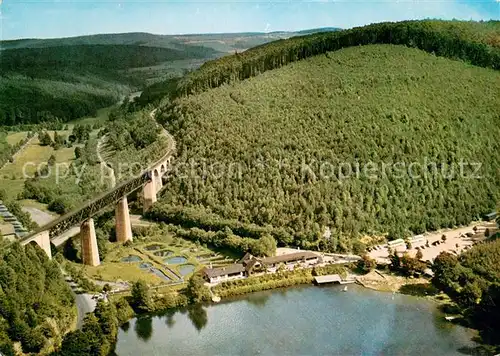 AK / Ansichtskarte Eiswoog Gasthof Forelle Viadukt Fliegeraufnahme Eiswoog