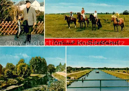 AK / Ansichtskarte Ihlienworth Angler Reiten Panorama Kanal Ihlienworth