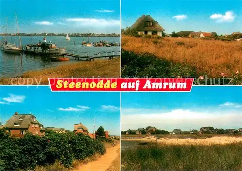 AK / Ansichtskarte Steenodde Bootsanleger Wohnhaeuser Strand Insel Amrum Steenodde