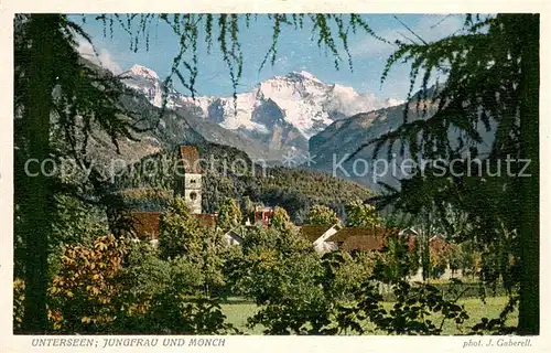 AK / Ansichtskarte Unterseen Jungfrau und Monch Unterseen