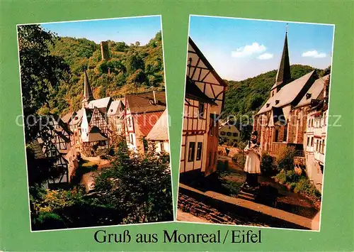 AK / Ansichtskarte Monreal_Eifel Altstadt Fachwerkhaeuser Kirche Monreal Eifel