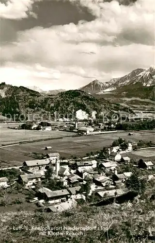 AK / Ansichtskarte Niederaudorf Panorama Luft  und Kneippkurort mit Kloster Reisach Alpenpanorama Niederaudorf