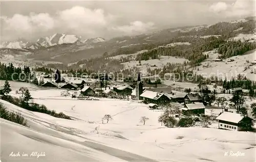 AK / Ansichtskarte Aach_Oberstaufen Winterpanorama Schweizer Alpen Aach_Oberstaufen