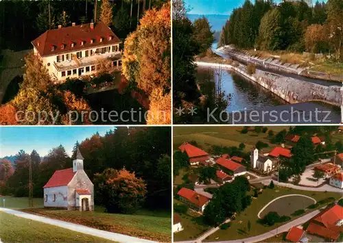 AK / Ansichtskarte Strasslach Dingharting Hotel Ortsansicht Fliegeraufnahmen Kapelle Kanal Strasslach Dingharting