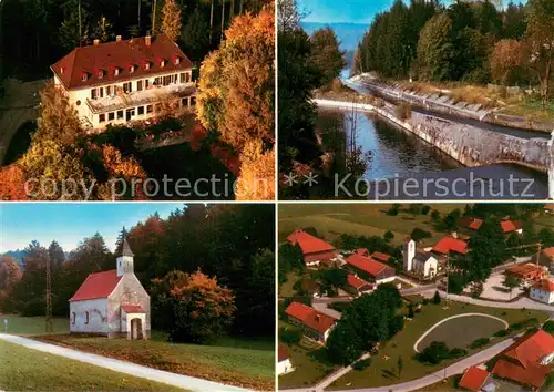 AK / Ansichtskarte Strasslach Dingharting Hotel Ortsansicht Fliegeraufnahmen Kapelle Kanal Strasslach Dingharting