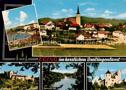 AK / Ansichtskarte Eging_See Freibad Panorama Schloss Rathauer See Fuerstenstein Eging_See