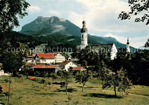 AK / Ansichtskarte Elbach_Miesbach Ortspartie mit Kirche Elbach Miesbach