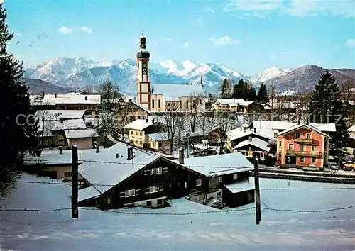 AK / Ansichtskarte Elbach_Miesbach Ortspartie mit Kirche Elbach Miesbach