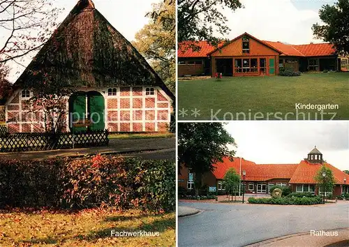 AK / Ansichtskarte Oldendorf_Stade Fachwerkhaus Kindergarten Rathaus Oldendorf_Stade