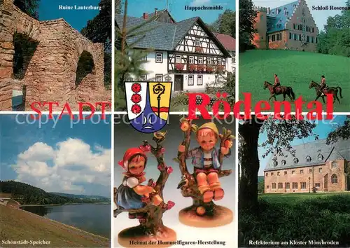 AK / Ansichtskarte Roedental Ruine Lauterburg Happachsmuehle Schloss Rosenau Reiten Schoenstaedt Speicher Stausee Hummelfiguren Refektorium Kloster Moenchroeden Roedental