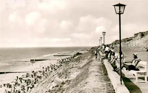 AK / Ansichtskarte Wenningstedt_Sylt Promenade Nordseebad Strand Wenningstedt_Sylt